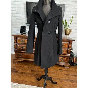Trafaluc by Zara Women Black Double Breasted Long Coat Size M